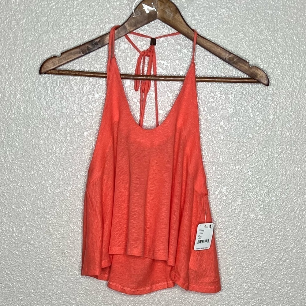 Free People Long Weekend Linen Knitted Halter Tank Top - Picture 4 of 12
